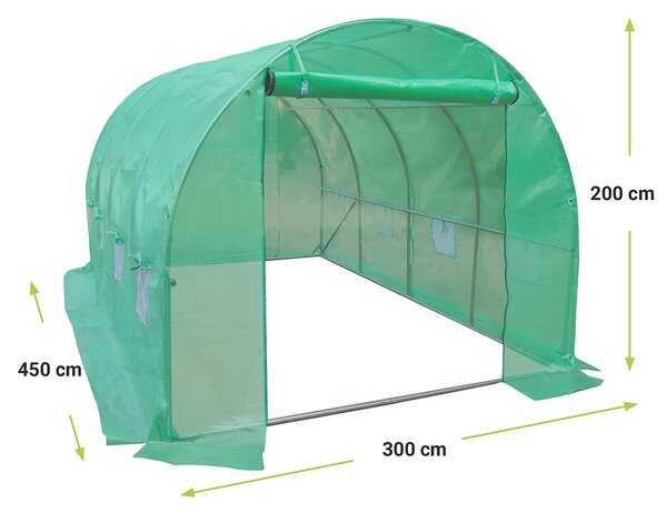 Záhradný fóliovník Greenhouse 450x300x200 cm - zelená
