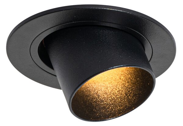 Moderné zabudované bodové svetlo čierne GU10 35 mm okrúhle výkyvné - Installa