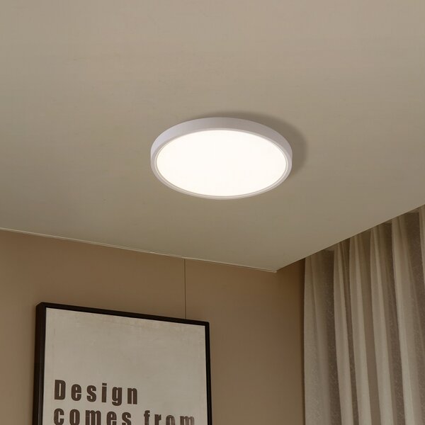 Stropné Lampa Lindby, Deika, stmievateľné, Biela, Obývacia izba, Plast, Moderný