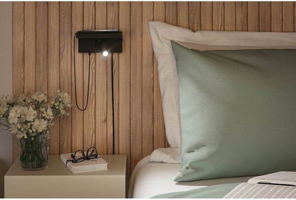 Nástenné Svietidlo Paulmann, Čierna, Spálňa, Kov