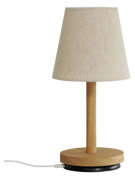 Stolové Lampa Watt & Veke, stmievateľné, Béžová, Obývacia izba, Drevo, Škandinávsky