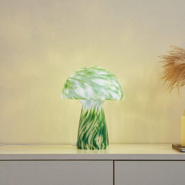 Stolové Lampa Lindby, Hubi, Zelená, Obývacia izba, Sklo, Moderný