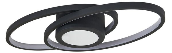 Stropné Lampa Lindby, Thalina, stmievateľné, Čierna, Obývacia izba, Kov, Moderný