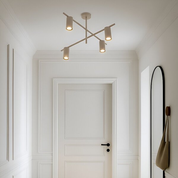 Stropné Lampa Lindby, Marilou, stmievateľné, Béžová, Obývacia izba, Kov, Moderný