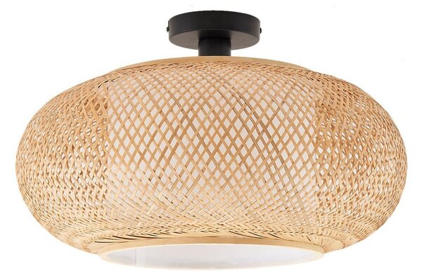 Stropné Lampa Lindby, Romaine, stmievateľné, Drevo, Obývacia izba, Bambus, Rustikálny
