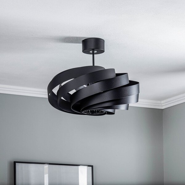 Stropné Lampa Domiluce, Vento, stmievateľné, Čierna, Obývacia izba, Kov, Moderný