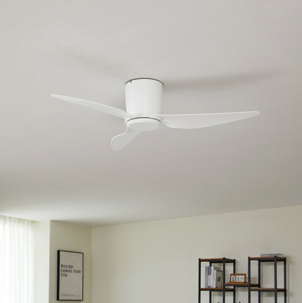 Stropný ventilátor Aulo Ø 123 cm biely DC tichý - Lindby Lindby, Aulo, Biela, Obývacia izba, Kov, Moderný