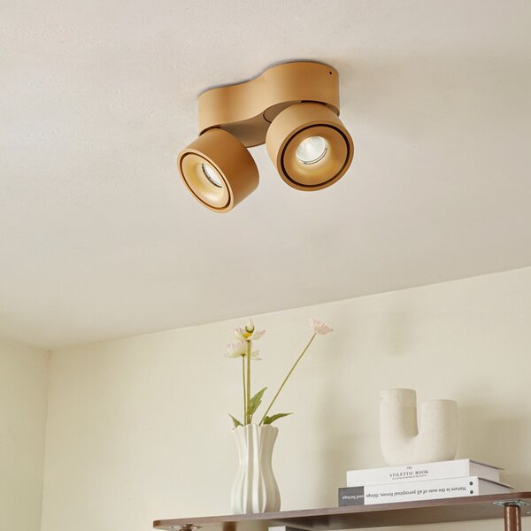 Stropné Lampa Arcchio, Rotari, stmievateľné, Hnedá / Hrdzavá, Chodba, Hliník, Moderný