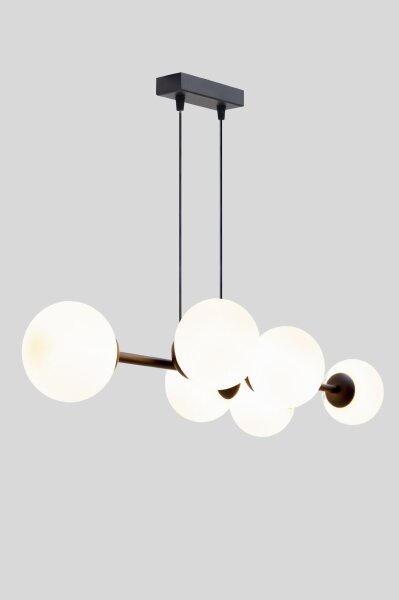 Luster na lanku FIRA 5xE27/60W/230V čierna