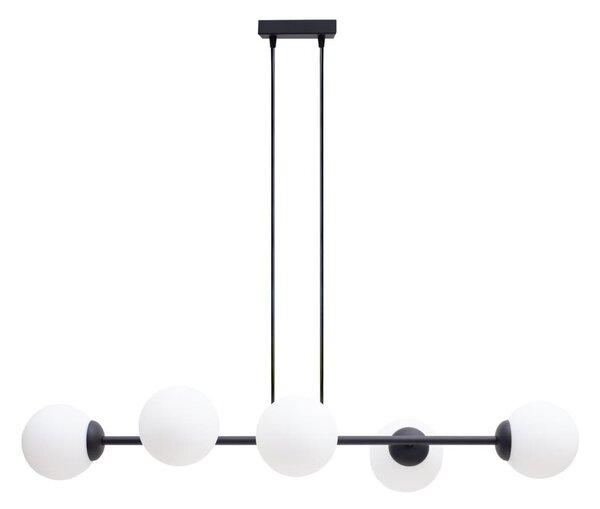 Luster na lanku FIRA 5xE27/60W/230V čierna