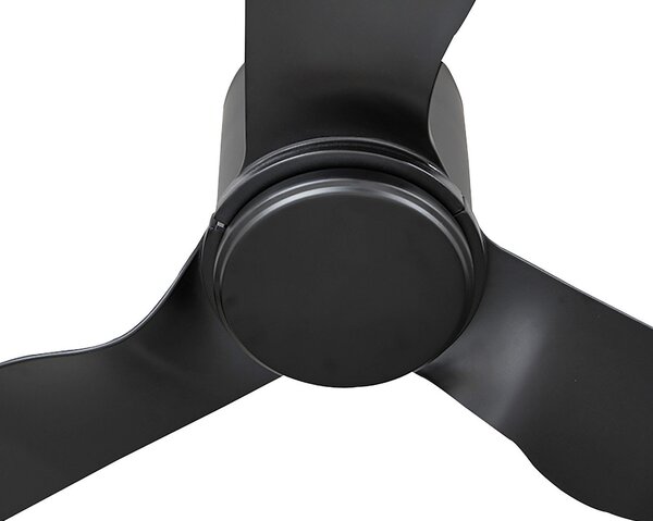 Stropný ventilátor Aulo Ø 123 cm čierny tichý DC Lindby, Aulo, Čierna, Obývacia izba, Kov, Moderný