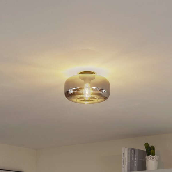 Stropné Lampa Lindby, Hildur, stmievateľné, Sivá, Jedáleň, Sklo