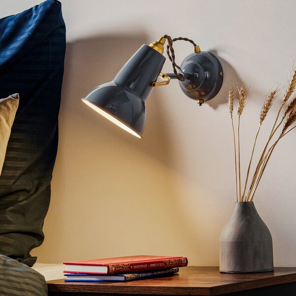Nástenné Svietidlo Anglepoise, Original 1227 Brass, stmievateľné, Sivá, Obývacia izba, Kov, Industriálny