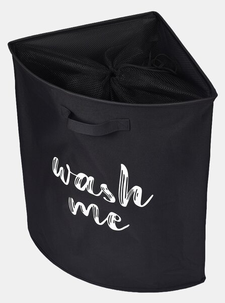 Sinsay - Kôš na bielizeň s nápisom WASH TIME - čierna