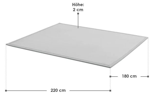 Detská hracia podložka 220x180 cm, pamäťová pena, sivá