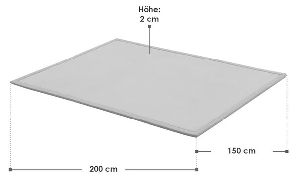 Detská hracia podložka 200x150 cm, pamäťová pena, sivá