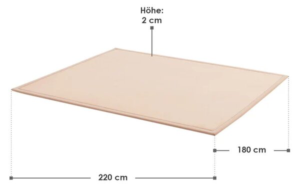 Detská hracia podložka 220x180 cm, pamäťová pena, béžová
