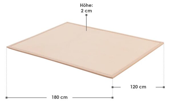 Detská hracia podložka 180x120 cm, pamäťová pena, béžová