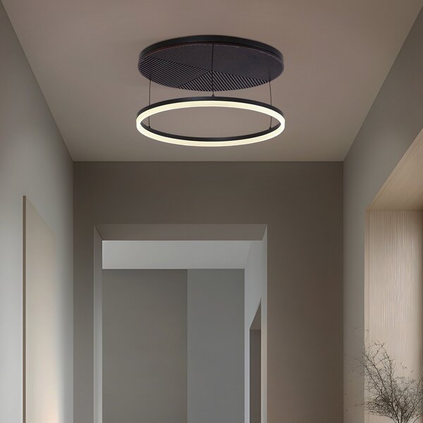 Stropné Lampa Lucande, Orven, stmievateľné, Čierna, Obývacia izba, Kov, Moderný