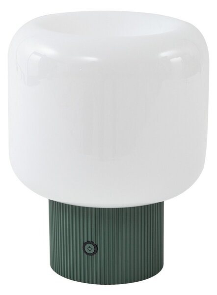 Stolové Lampa Lucande, Katrin Palme, stmievateľné, Zelená, Obývacia izba, Sklo, Moderný