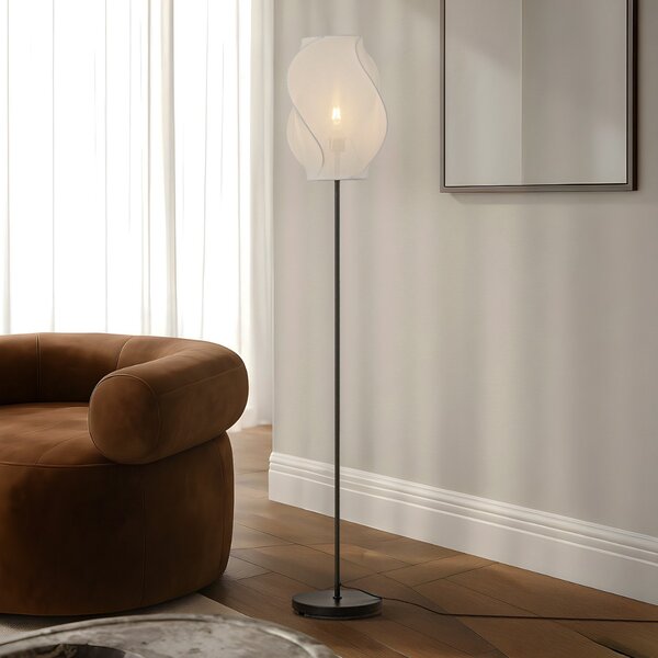 Stojacie Lampa Lucande, Tovina, Biela, Jedáleň, Tkanina / Textil, Škandinávsky