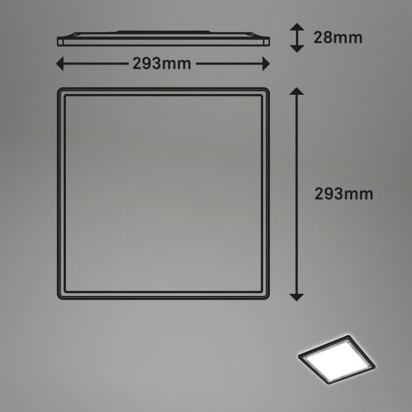 Briloner 7457-414 - LED stropné svietidlo SLIM LED/18W/230V 4000K 29x29 cm čierne
