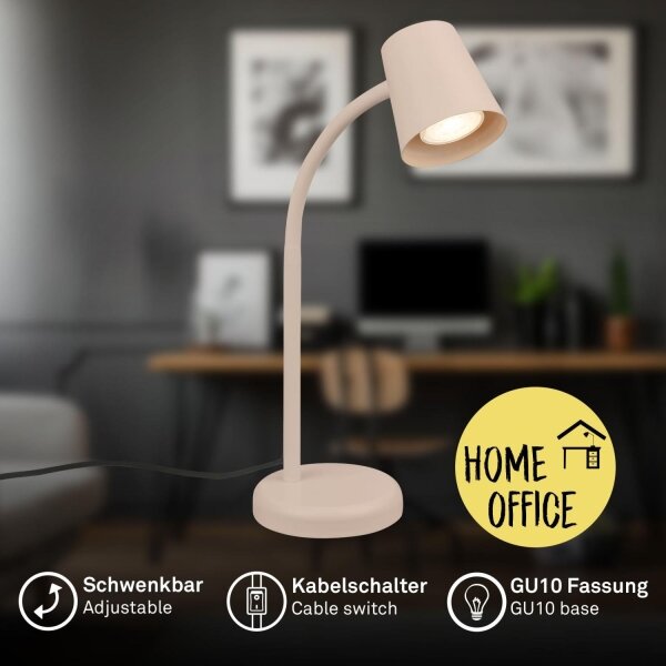 Briloner 7476-011 - Stolová lampa SKRIVA 1xGU10/9W/230V béžová
