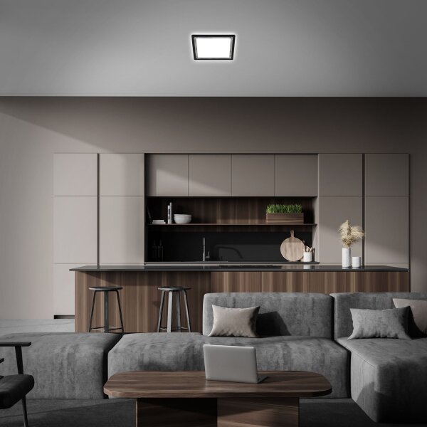 Briloner 7457-414 - LED stropné svietidlo SLIM LED/18W/230V 4000K 29x29 cm čierne
