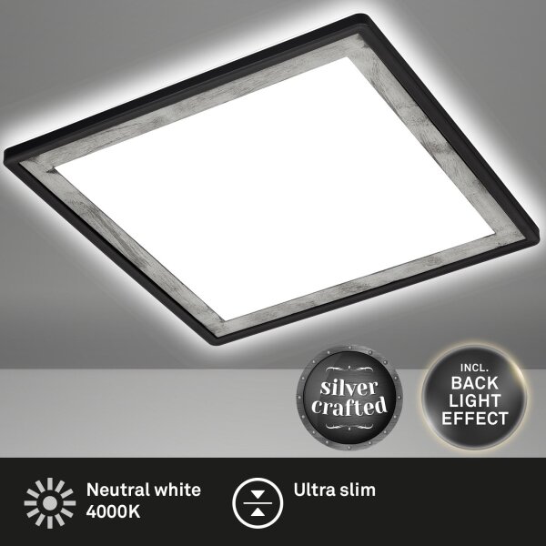 Briloner 7457-414 - LED stropné svietidlo SLIM LED/18W/230V 4000K 29x29 cm čierne