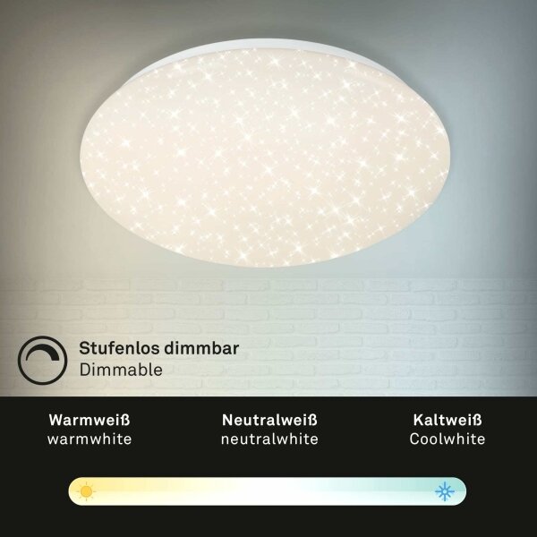 Briloner 3373-016 - LED stmievateľné stropné svietidlo STARRY LED/15W/230V 3000-6500K + DO