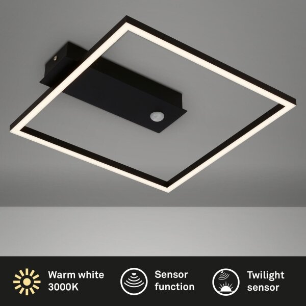 Briloner 3770-015 -LED stropné svietidlo FRAME LED/14W/230V 3000K 32x30 cm čierna