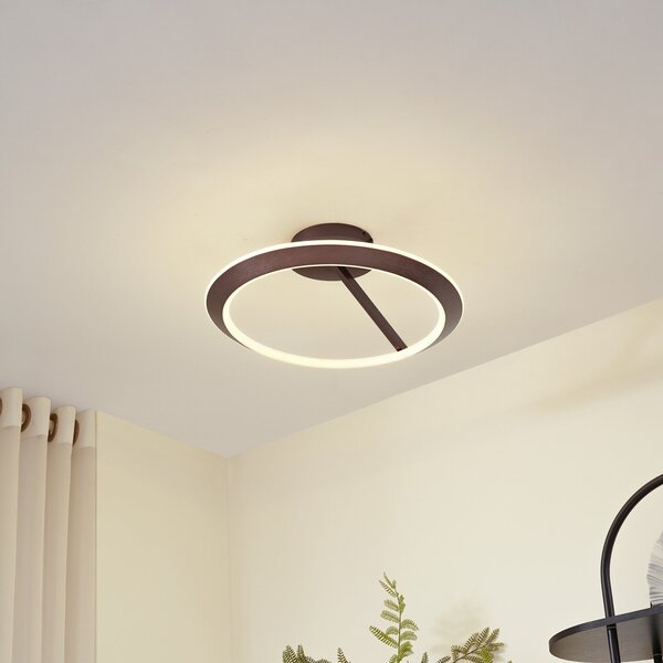Stropné Lampa Lucande, Eldra, stmievateľné, Hnedá / Hrdzavá, Obývacia izba, Kov, Moderný