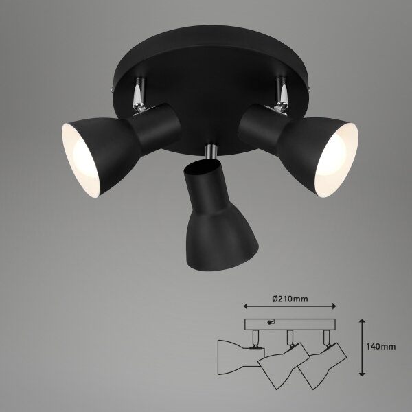 Briloner 2860-035 - Bodové svietidlo CUP 3xE14/25W/230V čierne