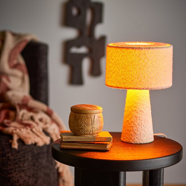 Stolové Lampa Bloomingville, Emmie, Biela, Obývacia izba, Tkanina / Textil, Moderný