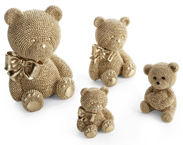 DEKORAČNÁ SOŠKA BEAR 7X9 CM ŠAMPANSKÁ