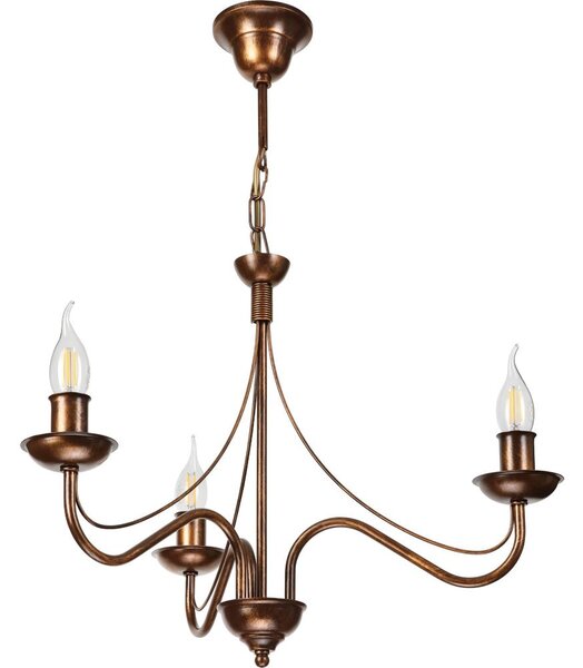 Luster na reťazi ANTON 3xE14/15W/230V bronzový
