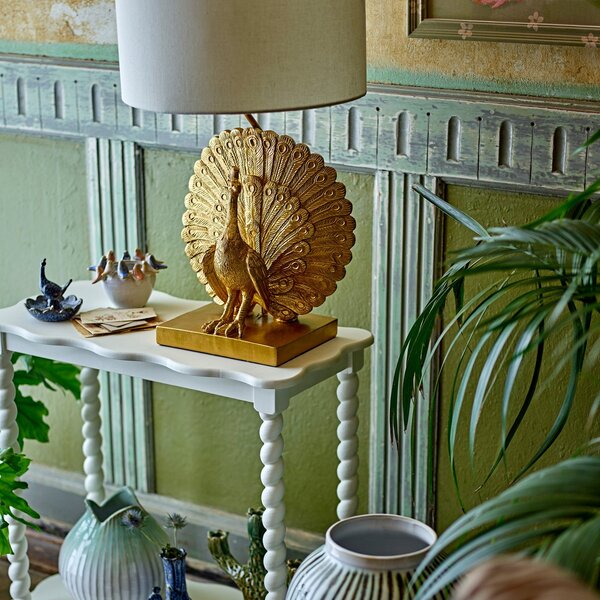 Stolové Lampa Bloomingville, Peacock, Zlatá / Mosadz, Obývacia izba, Plast