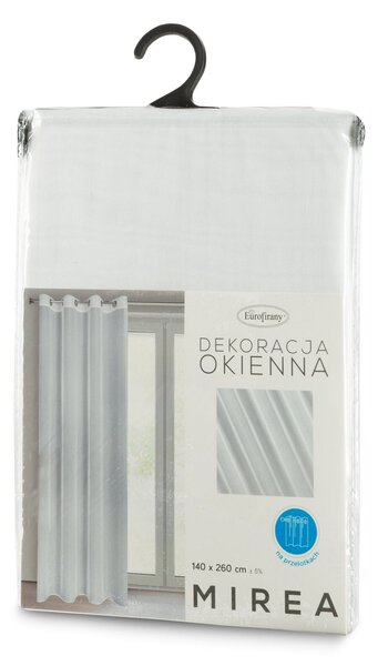 ZÁCLONA NA KRÚŽKOCH MIREA 140X260 CM BIELA