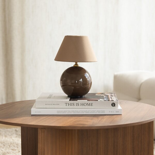 Stolové Lampa Globen Lighting, IRIS, stmievateľné, Hnedá / Hrdzavá, Obývacia izba, Tkanina / Textil, Dizajnový