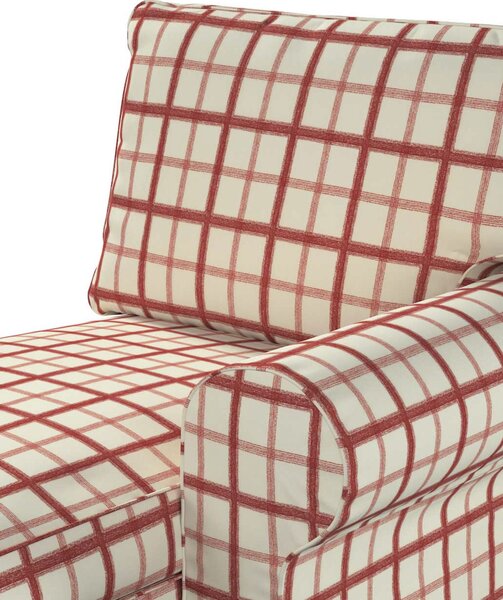 Poťah na ležadlo Ektorp (pravé) farba produktu červená látka vzorované