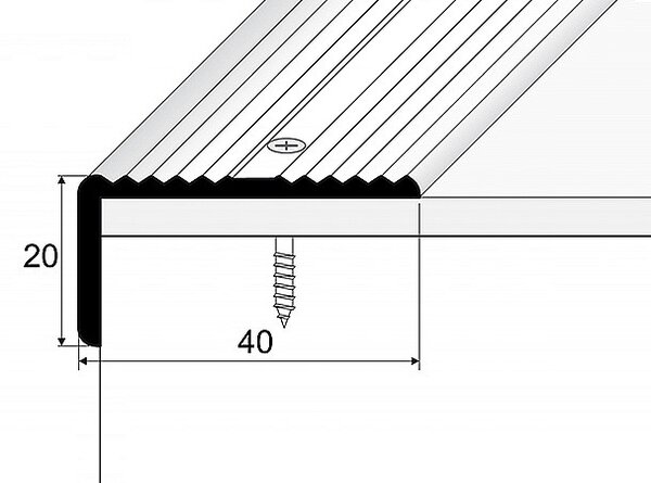 Schodový profil 40 x 20 mm (skrutkovací) Zlato E00