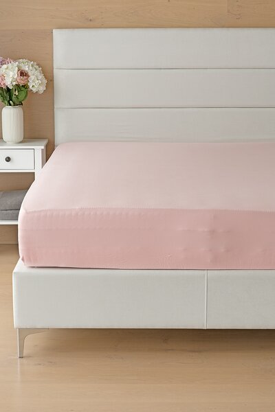 Prestieradlo Pudrové ELASTAN PREMIUM Jersey s elastanem PREMIUM 90-100 x 200-220/40