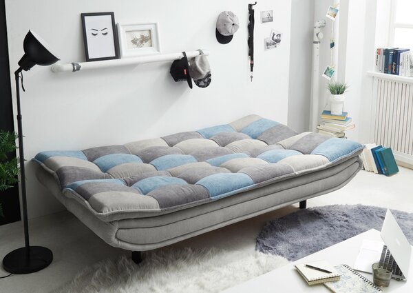 ROZKLADACIA POHOVKA, textil, kompozitné drevo, modrá, bahenná hnedá, tmavosivá MID.YOU - Sedačky, Online Only