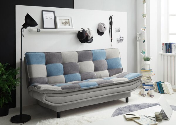 ROZKLADACIA POHOVKA, textil, kompozitné drevo, modrá, bahenná hnedá, tmavosivá MID.YOU - Sedačky, Online Only