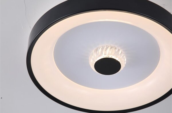 Searchlight 89735-38BK - LED stmievateľné stropné svietidlo POLKA 24W/230V + 6W priemer 38,5 cm čierna