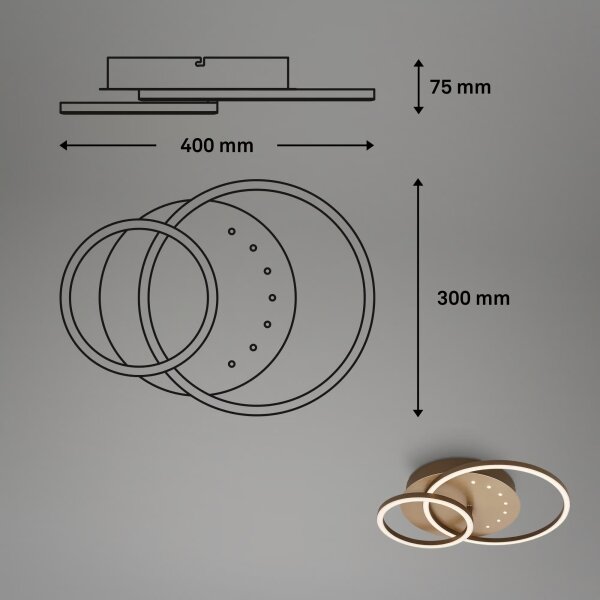 Brilo - stmievateľné LED stropné svietidlo LED/26W/230V 3000K hnedé