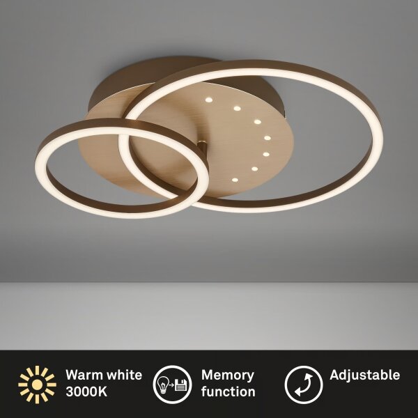 Brilo - stmievateľné LED stropné svietidlo LED/26W/230V 3000K hnedé