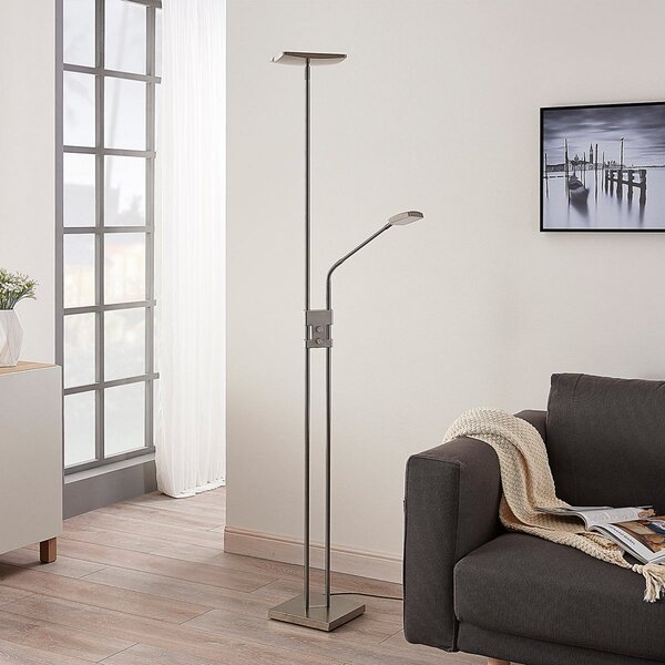 Stojacie Lampa Lindby, Jonne, stmievateľné, Metalická, Obývacia izba, Kov, Moderný
