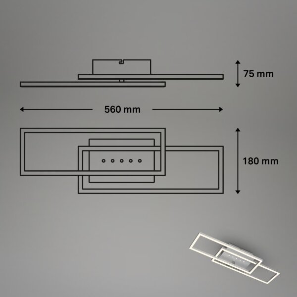 Brilo - LED stmievateľné stropné svietidlo LED/30W/230V 3000K matný chróm