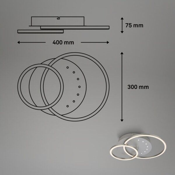 Brilo - stmievateľné stropné LED svietidlo LED/26W/230V 3000K matný chróm